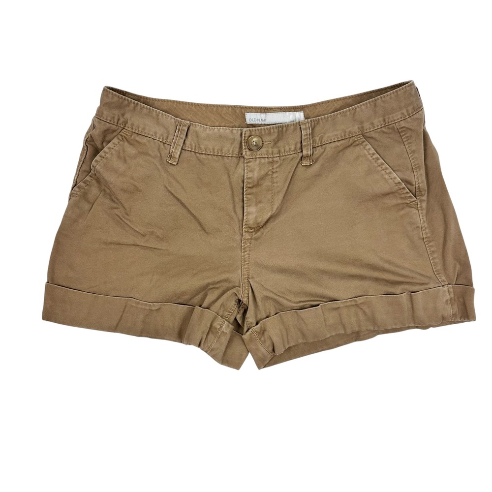 Old Navy Y2K Khaki Shorts Cuffed Low-Rise Chino 100% Cotton Sz 12 Summer 2008